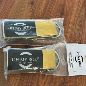NEW Oh My BOD Gym cuffs for cable leg exercises metallic gold one pair